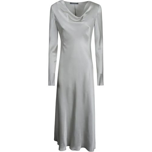 Silver-Tone Satin Finish Cowl Neck Dress With A-Li - Größe 42 - silberfarben - alberta ferretti - Modalova