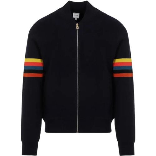 Knitted Dark Navy Wool Bomber Jacket - Größe XL - Paul Smith - Modalova