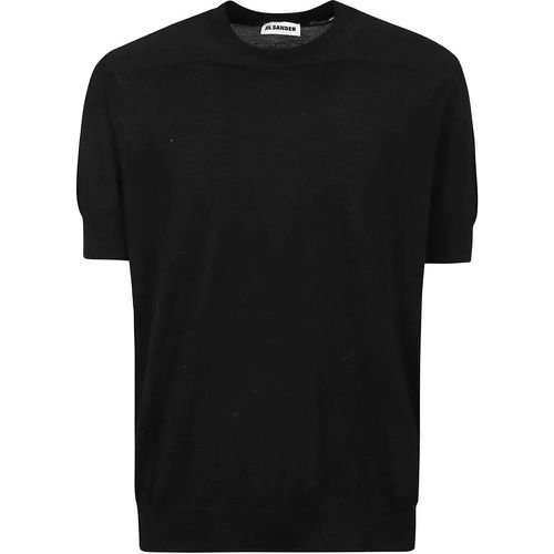 Ribbed Elastic Crew Neck Wool T-Shirt - Größe 46 - Jil Sander - Modalova