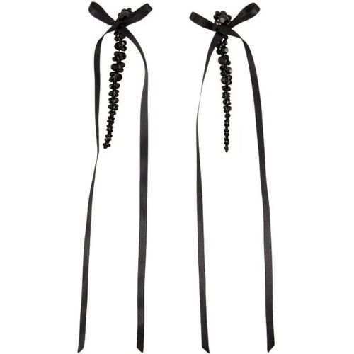 Ohrringe - Bow Ribbon Drip Earrings - Crystal - Gr. unisize - in Schwarz - für Damen - Simone Rocha - Modalova