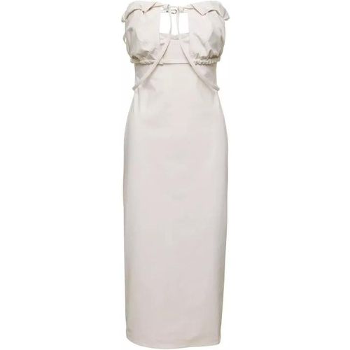 La Robe Bikin' Midi White Dress In Cotton Blend - Größe 40 - white - Jacquemus - Modalova