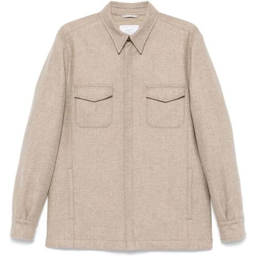 Taupe Wool Shirt Jacket - Größe L - Boglioli - Modalova