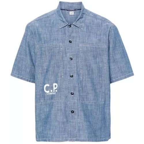 Logo-Print Denim Shirt - Größe L - blue - CP Company - Modalova