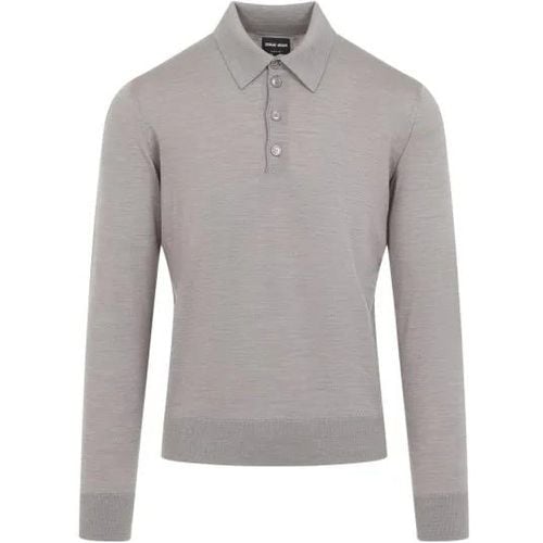 Grey Wool Sweater - Größe 48 - Giorgio Armani - Modalova