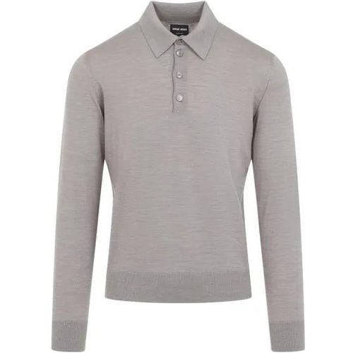 Grey Wool Sweater - Größe 52 - Giorgio Armani - Modalova