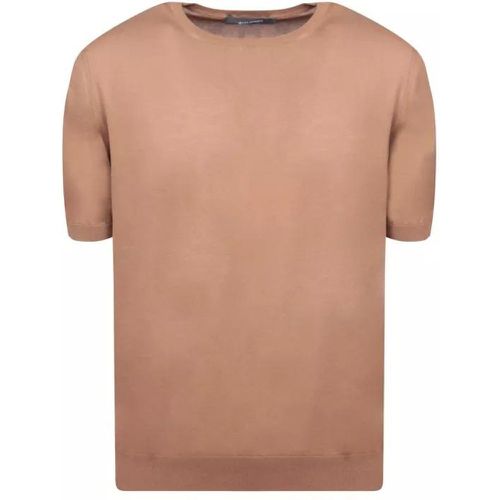 Cotton T-Shirt - Größe 46 - brown - Tagliatore - Modalova