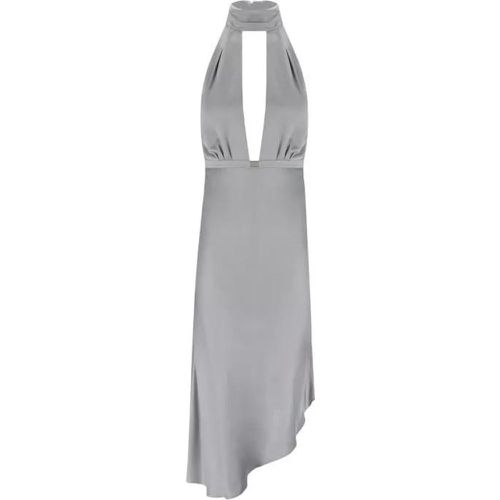 Piombo Satin Midi Dress - Größe 38 - gray - Elisabetta Franchi - Modalova
