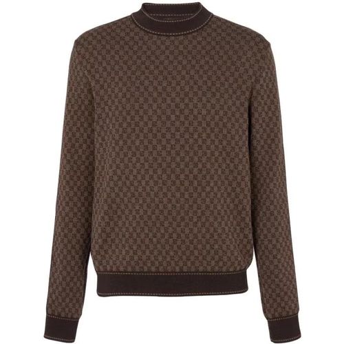 Brown Monogram Knit Sweater - Größe L - brown - Balmain - Modalova