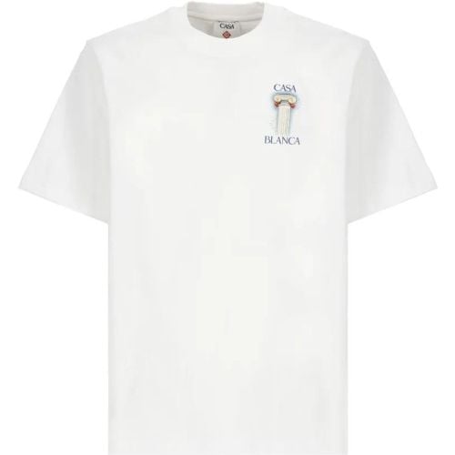 White La Colomne T-Shirt - Größe L - Casablanca - Modalova