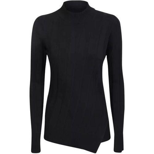 Asymmetrical Black Ribbed Shirt - Größe S - black - Stella Mccartney - Modalova