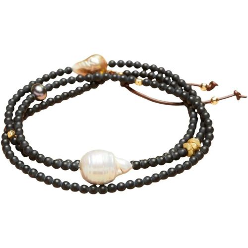 Halskette - Collier Adan Agate noire. perle d'eau douce. perle - Gr. unisize - in Mehrfarbig - für Damen - CATHERINE MICHIELS - Modalova