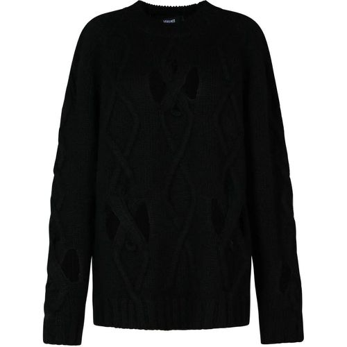 Black Wool Blend Sweater - Größe 48 - Versace - Modalova