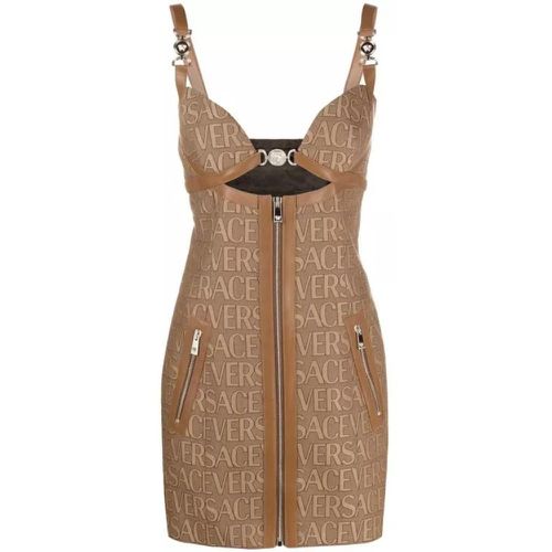 Brown Allover Jacquard Mini Dress - Größe 42 - brown - Versace - Modalova