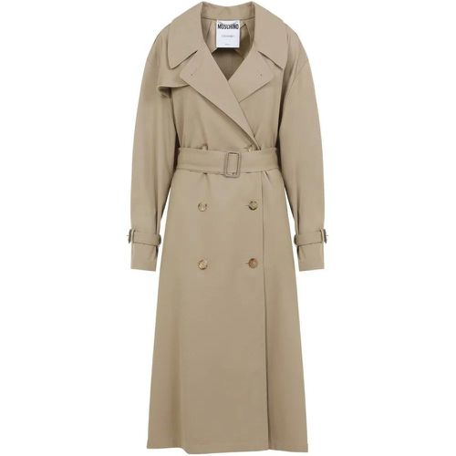 Beige Cotton Nylon Coat - Größe 38 - Moschino - Modalova