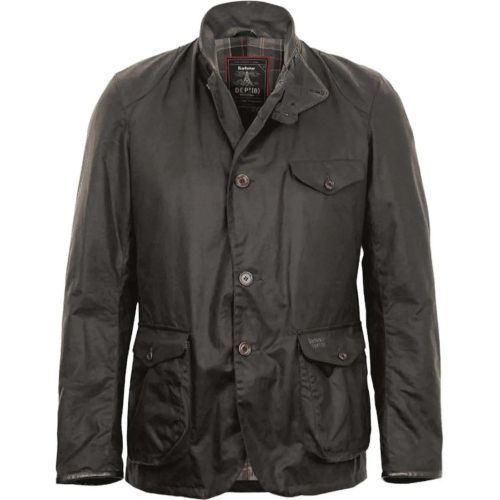 Veste James Bond Beacon waxu00E9e Olive Col cuir - Größe S - Barbour - Modalova