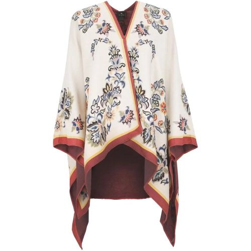 Ivory Poncho With Print - Größe ONE SIZE - ETRO - Modalova