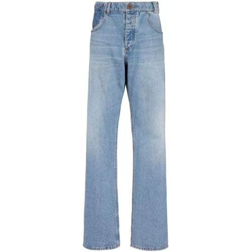 Contrast-Pocket Wide-Leg Denim Jeans - Größe 31 - blue - Balmain - Modalova