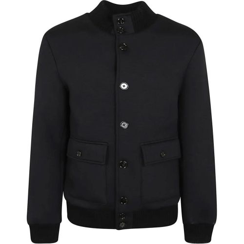 Ribbed Elastic Neoprene Bomber Jacket With D Logo - Größe M - Dondup - Modalova