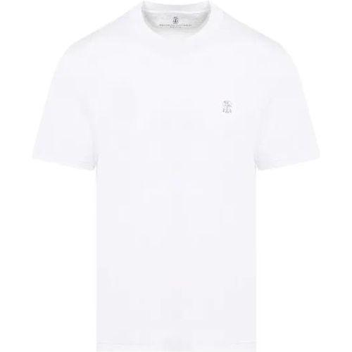 White Cotton T-Shirt - Größe S - BRUNELLO CUCINELLI - Modalova