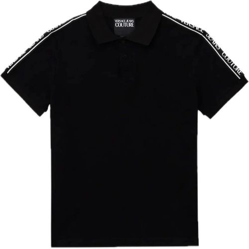 Polo Taping Black - Größe M - Versace Jeans Couture - Modalova