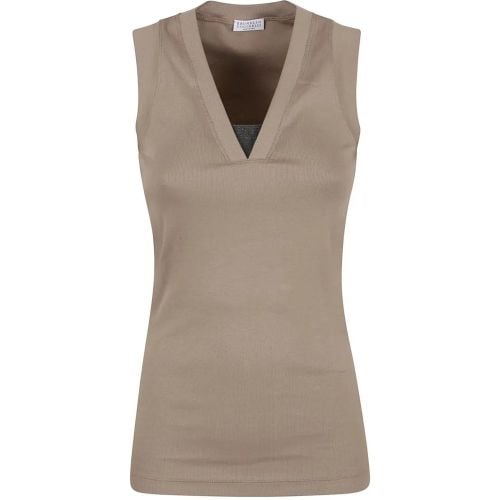 Scollo V S/M V-Neck Sleeveless Top - Größe M - BRUNELLO CUCINELLI - Modalova