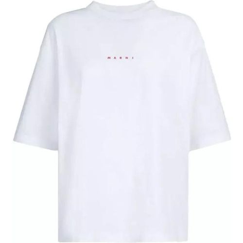 White Logo-Print Cotton T-Shirt - Größe 38 - white - Marni - Modalova