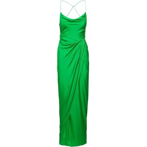 Shiroi' Long Green Dress With Draped Neckline And - Größe M - green - Gauge81 - Modalova