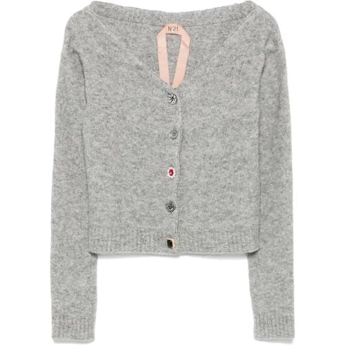 Ash Grey Cardigan Sweater - Größe 44 - N°21 - Modalova