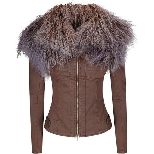 Cotton Zip Jacket With Fur Collar - Größe 10 - Knwls - Modalova