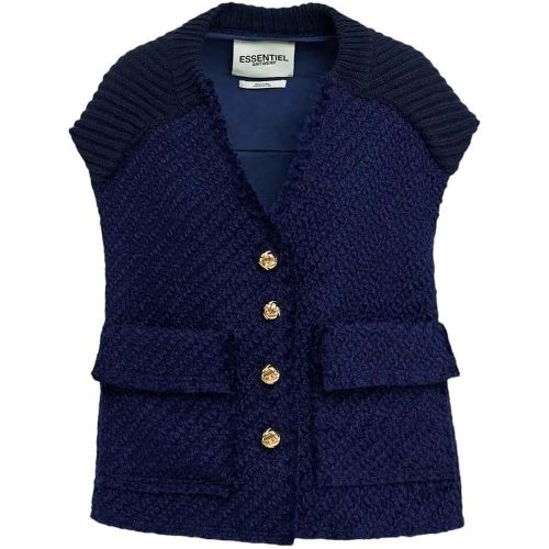 Veste sans manche Maille navy gros boutons Geologi - Größe XS - Essentiel Antwerp - Modalova