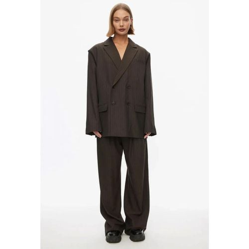 Brauner, oversized Nadelstreifen Blazer - Größe M - zzzgelöscht - Modalova