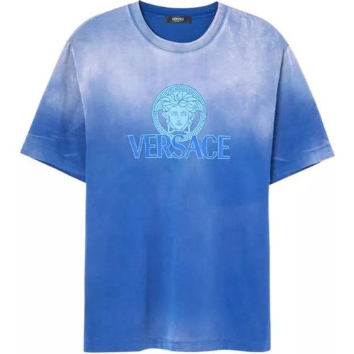Blue Medusa-Logo T-Shirt - Größe L - blue - Versace - Modalova
