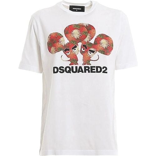 Cotton Logo T-Shirt - Größe M - Dsquared2 - Modalova