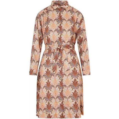 Brown Wool And Silk Printed Shirt Dress - Größe 40 - brown - ETRO - Modalova