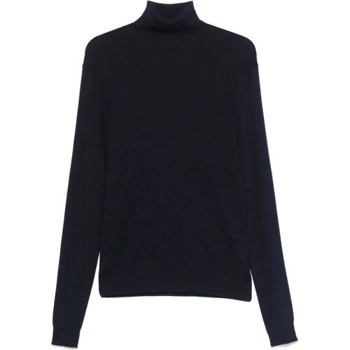 Navy Blue Ribbed Knit Sweater - Größe 48 - Gabriele Pasini - Modalova