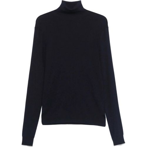 Navy Blue Ribbed Knit Sweater - Größe 50 - Gabriele Pasini - Modalova