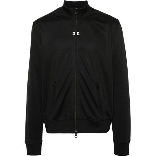 High Neck Logo Jacket - Größe S - schwarz - Courrèges - Modalova