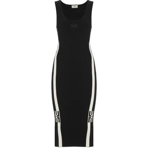 Viscose Dress With Logo - Größe 40 - schwarz - Elisabetta Franchi - Modalova