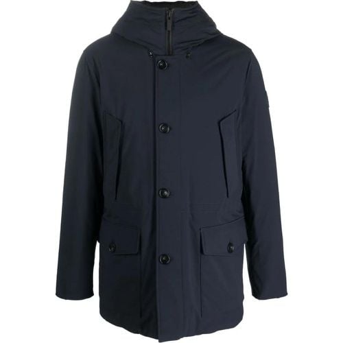 Navy Blue Duck Down Logo Jacket - Größe M - Woolrich - Modalova