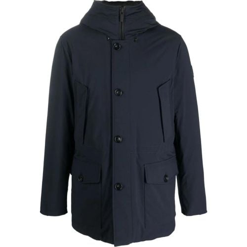 Navy Blue Duck Down Logo Jacket - Größe XL - Woolrich - Modalova