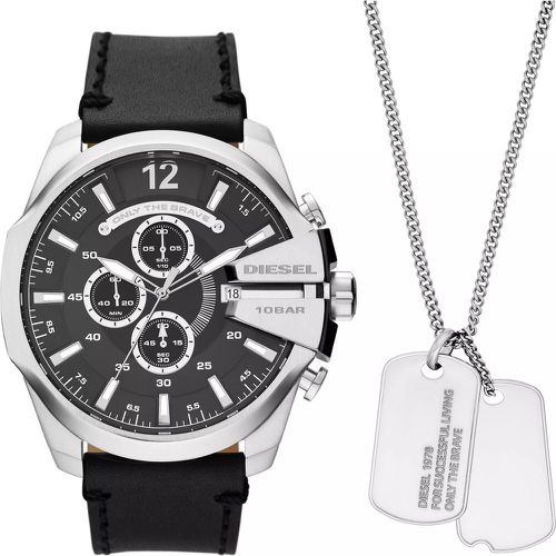 Uhren - Mega Chief Chronograph Stainless Steel Watch - Gr. unisize - in Schwarz - für Damen - Diesel - Modalova