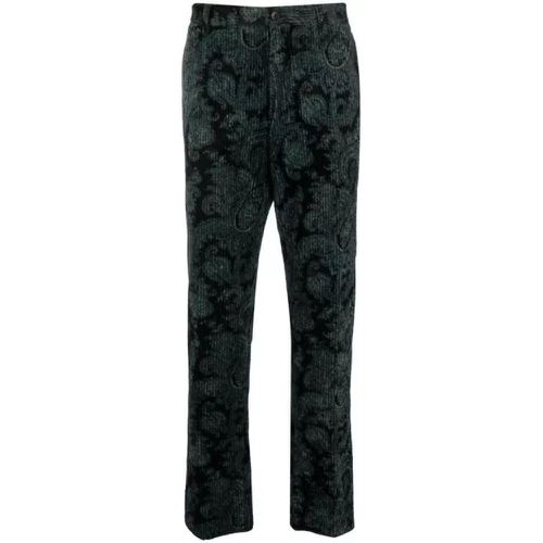 Multicolor Paisley Pattern Corduroy Pants - Größe 50 - black - ETRO - Modalova