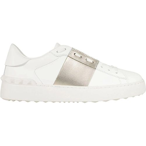 Low-Top Sneaker - White Calfskin Open Sneakers - Gr. 40 (EU) - in - für Damen - Valentino - Modalova