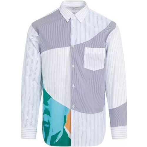 Blue Patchwork Poplin Shirt - Größe M - multi - Comme des Garcons - Modalova