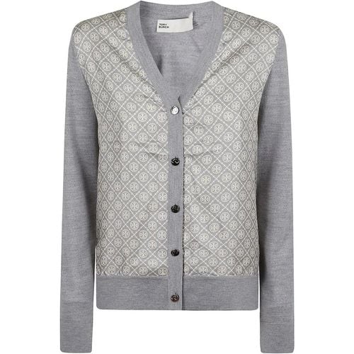 Silk Front Cardigan - Größe S - TORY BURCH - Modalova