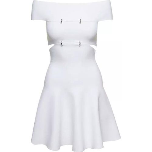 White Off-The-Shoulders Mini Dress With D Rings In - Größe L - white - alexander mcqueen - Modalova