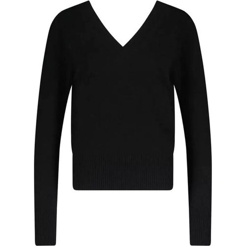 Kaschmir Pullover mit V-Ausschnitt - Größe S - black - van Kukil - Modalova