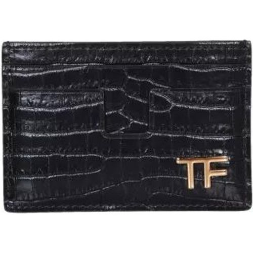 Portemonnaies - Gold-Tone Tf Logo Patch Leather Cardholder - Gr. unisize - in - für Damen - Tom Ford - Modalova
