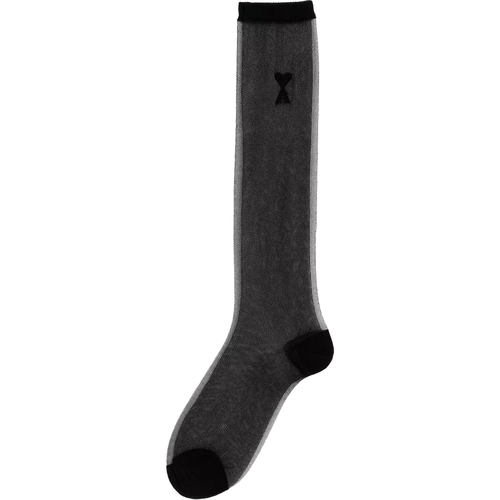 Transparente Socken mit schwarzem Ami De Coeur Log - Größe 36-37 - black - AMI Paris - Modalova