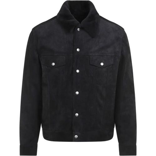 Anthracite Grey Suede Calf Leather Jacket - Größe 50 - schwarz - Berluti - Modalova